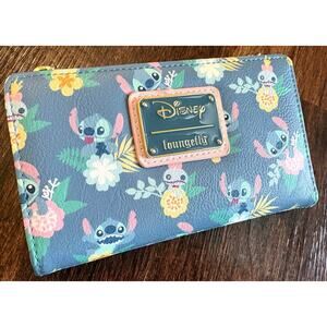 Loungefly Disney Lilo & Stitch Floral Stitch & Angel Flap Wallet